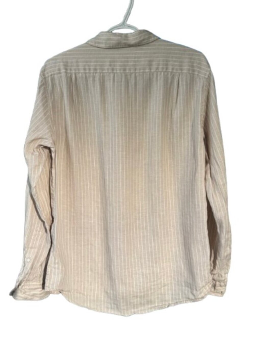 Uniqlo linen regular fit long sleeve button down stripe shirt men's size S - Picture 5 of 7